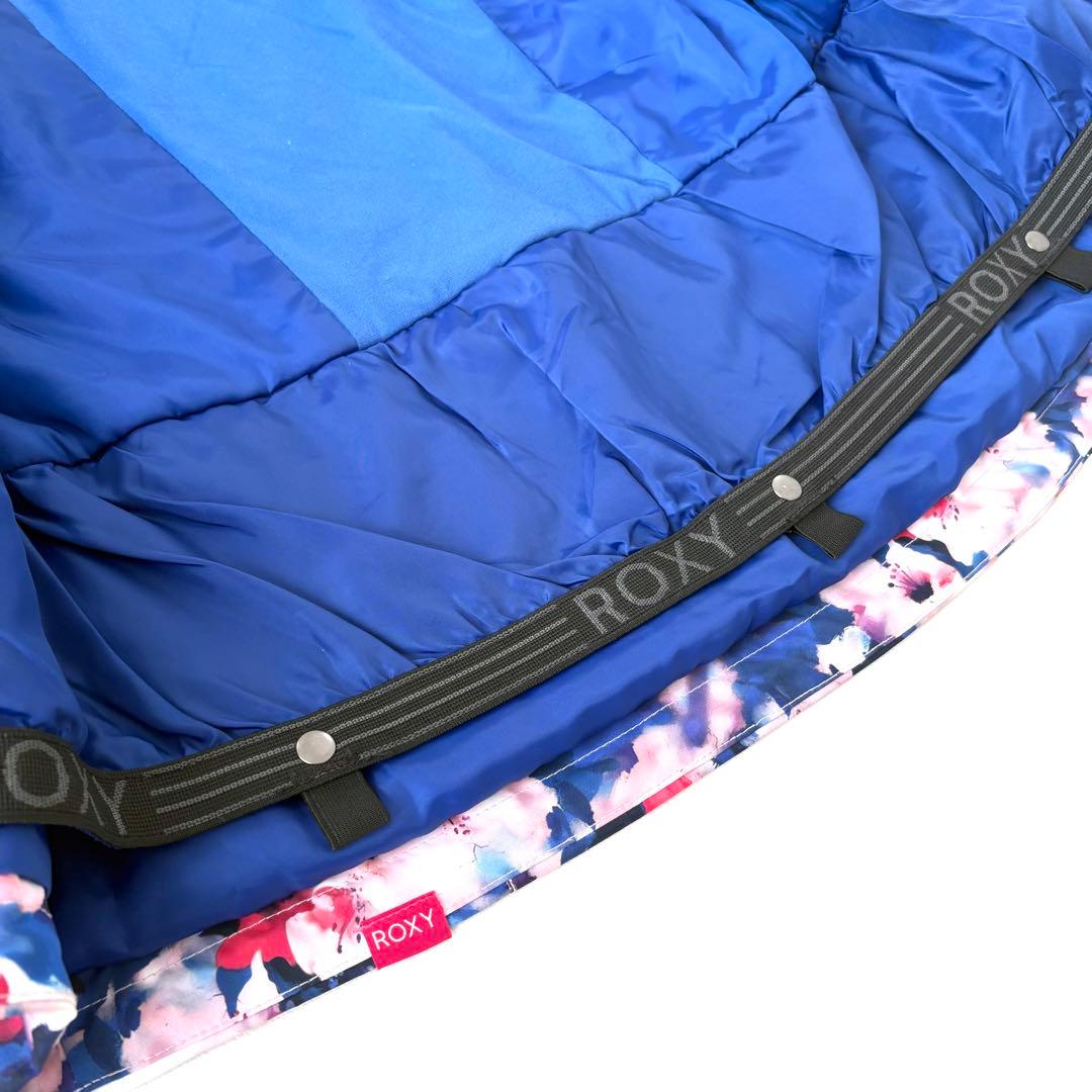 ROXY/SPALDING スキースノボウエア 上下 L 花柄/ブラウン 洗える