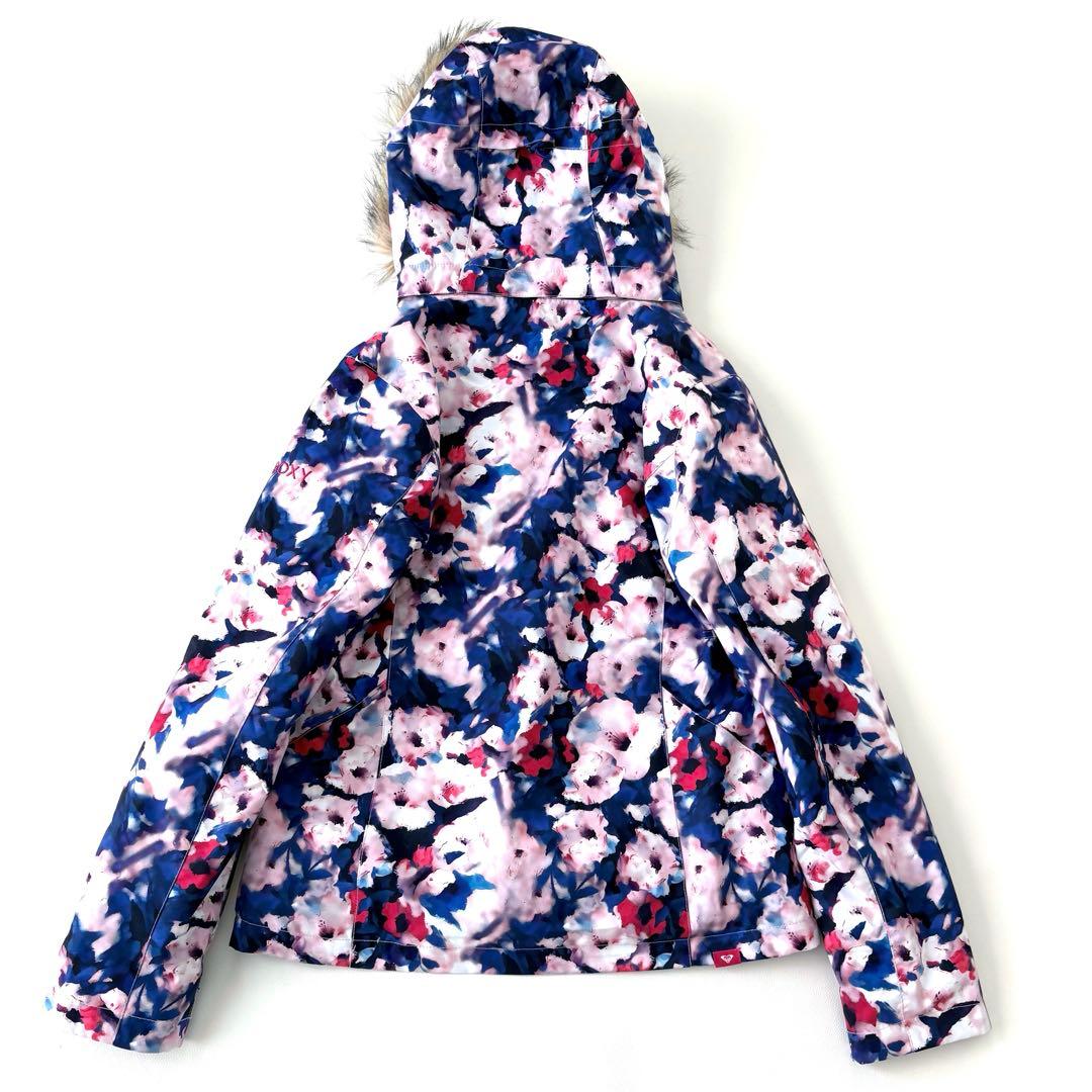 ROXY/SPALDING スキースノボウエア 上下 L 花柄/ブラウン 洗える