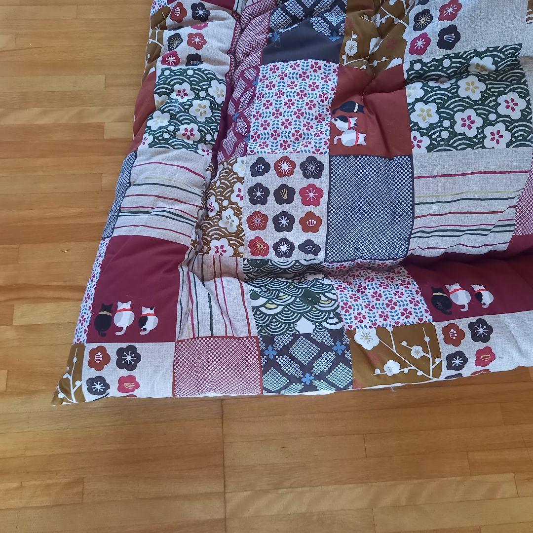 暖 ソフトタッチ 綿100％ 大判長方形 厚掛 こたつ掛布団 日本製 和猫