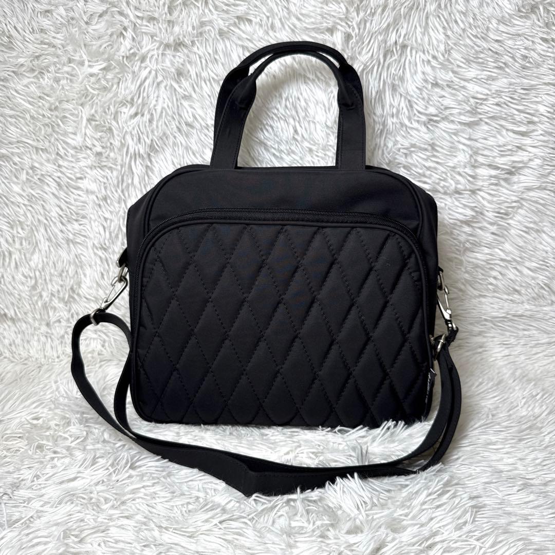 【美品】スワニー　キャリーバック　4輪トラベルキャリー　キャリーオンバッグ付 黒