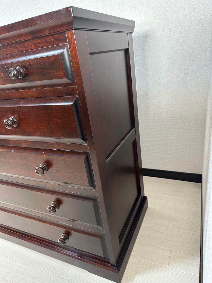 北海道民芸 家具 5段8杯 チェスト 整理箪笥 タンス 収納家具 樺材※i4※