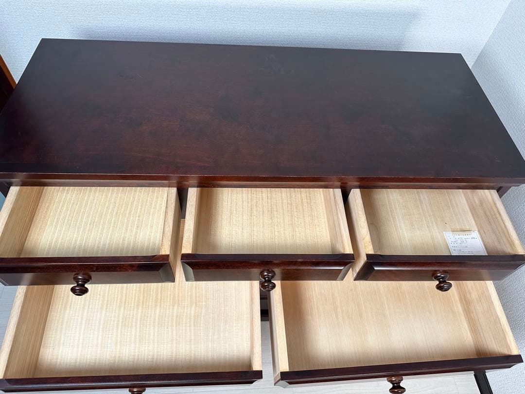 北海道民芸 家具 5段8杯 チェスト 整理箪笥 タンス 収納家具 樺材※i4※