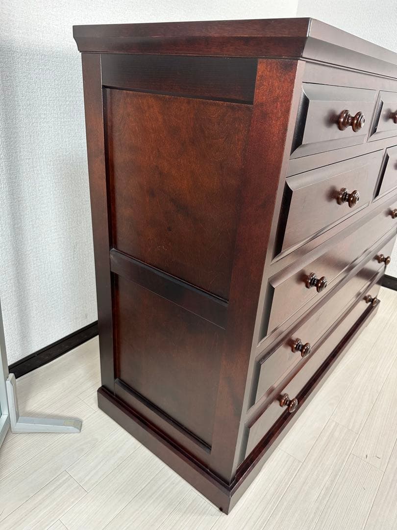 北海道民芸 家具 5段8杯 チェスト 整理箪笥 タンス 収納家具 樺材※i4※