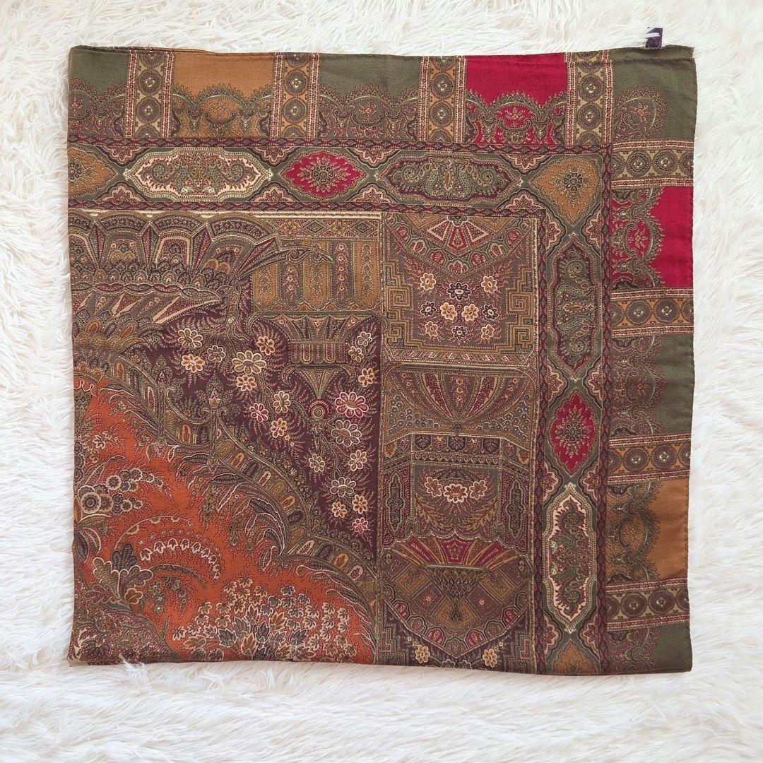 ETRO エトロ 大判 ストール ウール×シルク 正方形 e