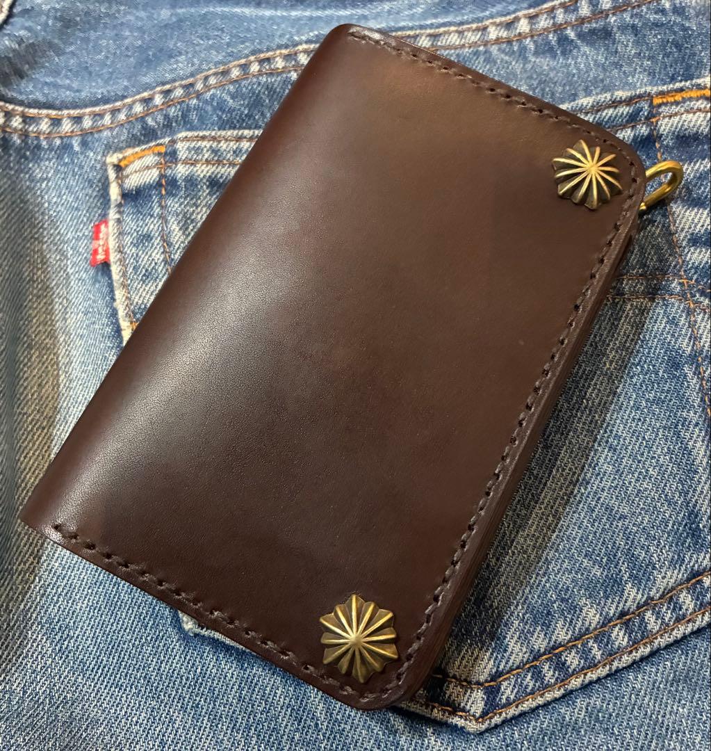 トラッカーウォレット　ミドル　イタリアンレザーブルガロ　アポロコンチョ