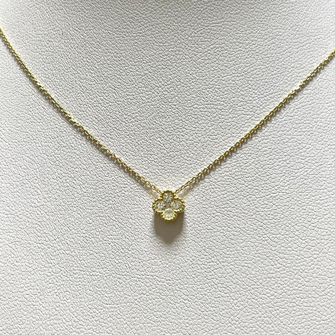 K18 イエローゴールド ダイヤモンド ネックレス