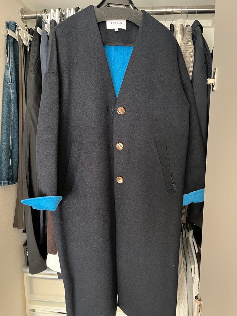ENFÖLD ネイビー/ブルー ロングコート 36