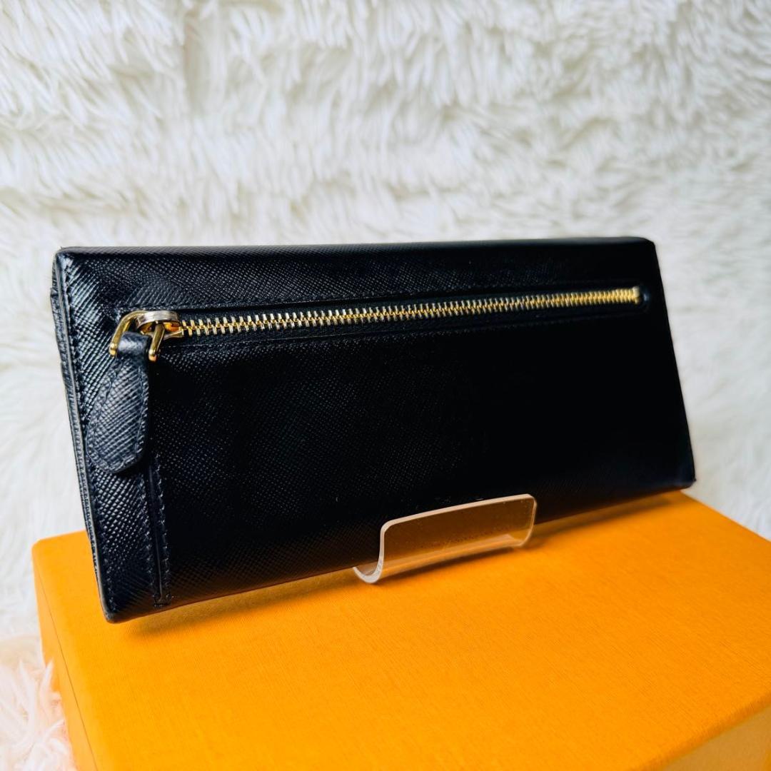 【セール中】PRADA サフィアーノレザー長財布 プラダ ブラック 2つ折り財布
