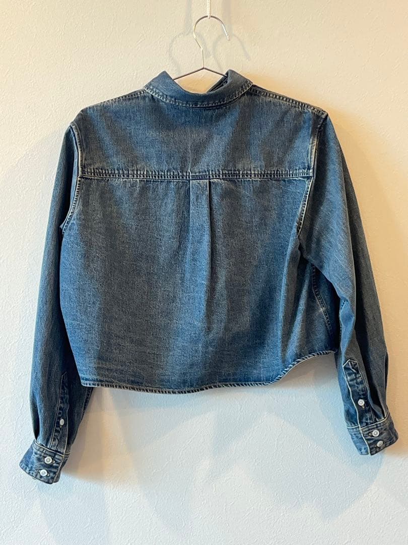 【CELINE/セリーヌ】トリオンフ刺繍★クロップドデニムシャツ★極美品