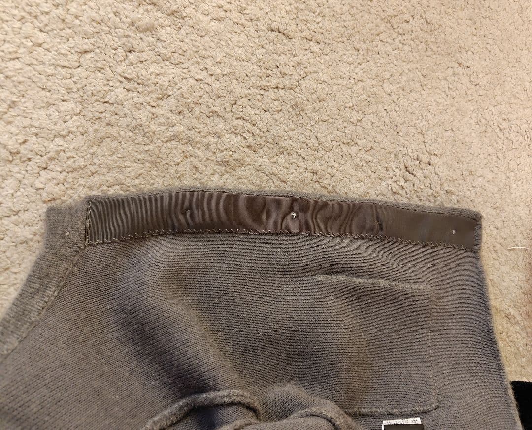 【値下げ不可】anuans ラクーンブレンドノーカラーニットジャケット　グレー