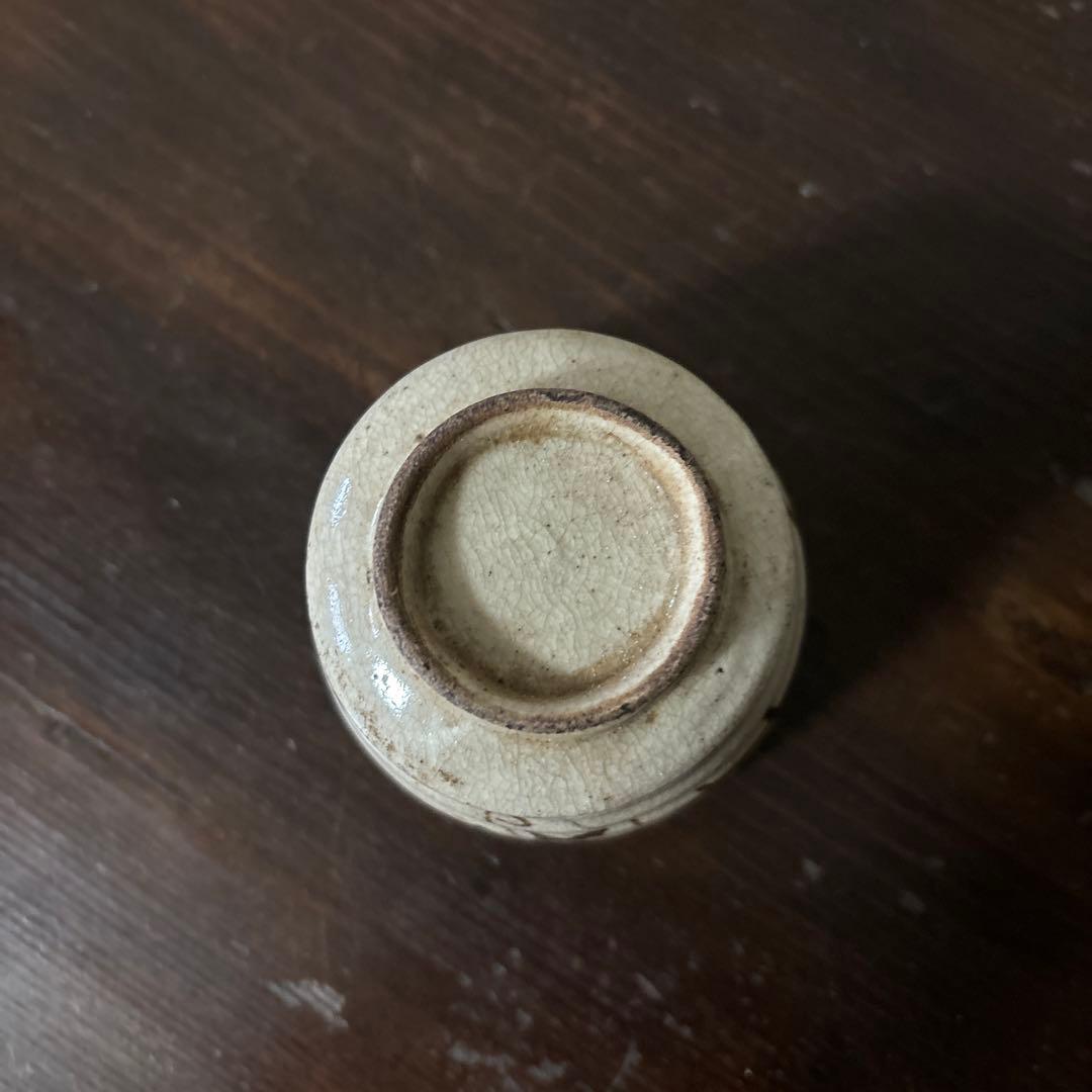 絵瀬戸猪口5点　御深井焼　猪口　美濃　酒盃　骨董　アンティーク　古道具　検:李朝