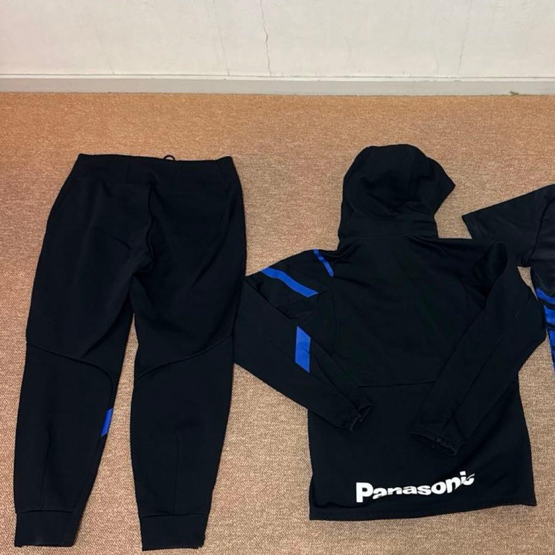アディダス バレーボール ジャージ Sサイズ ブラック ブルー パナソニック