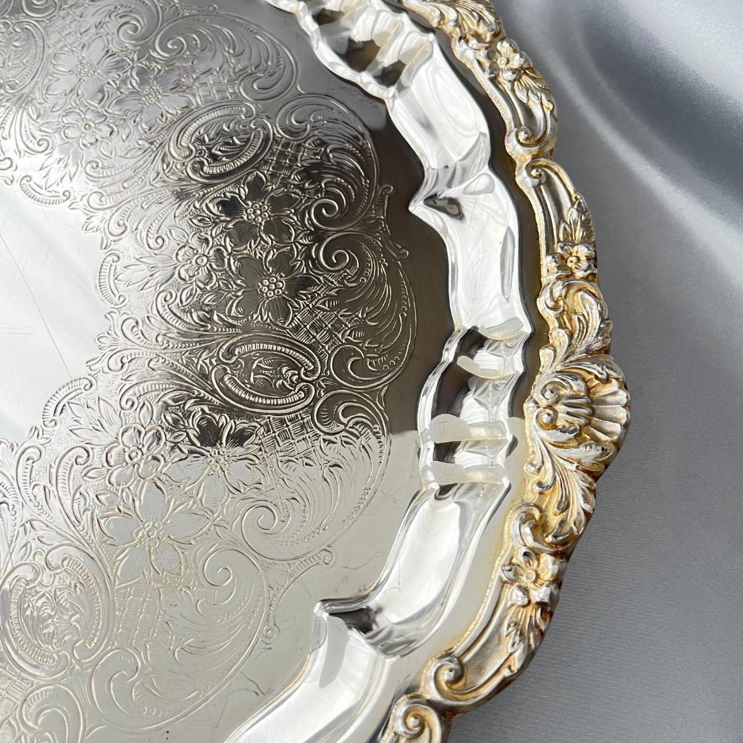 【POOLE】サルヴァ / ギャラリートレー【シルバープレート】31cm