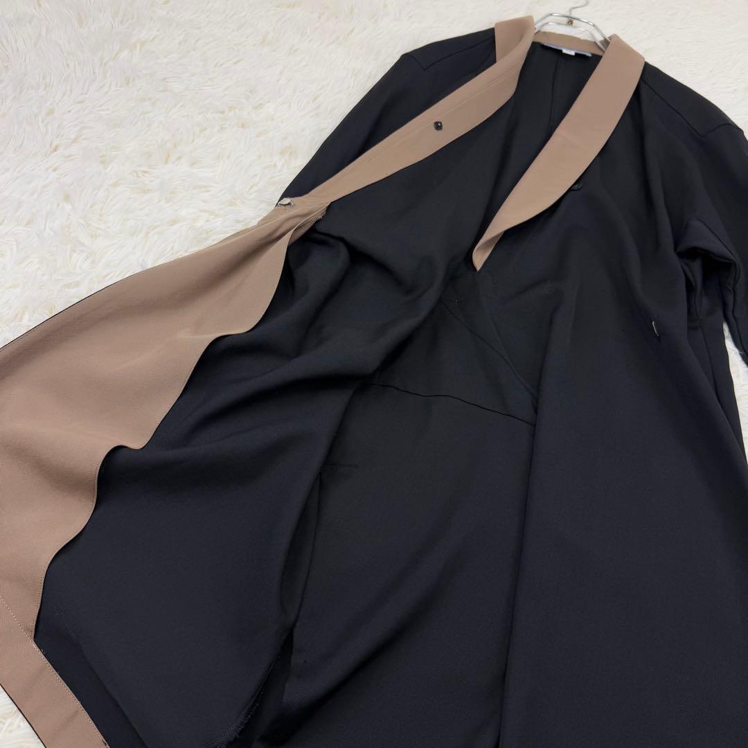 美品 ティエリーミュグレー オールド コート ウールギャバジン ワンピース 黒