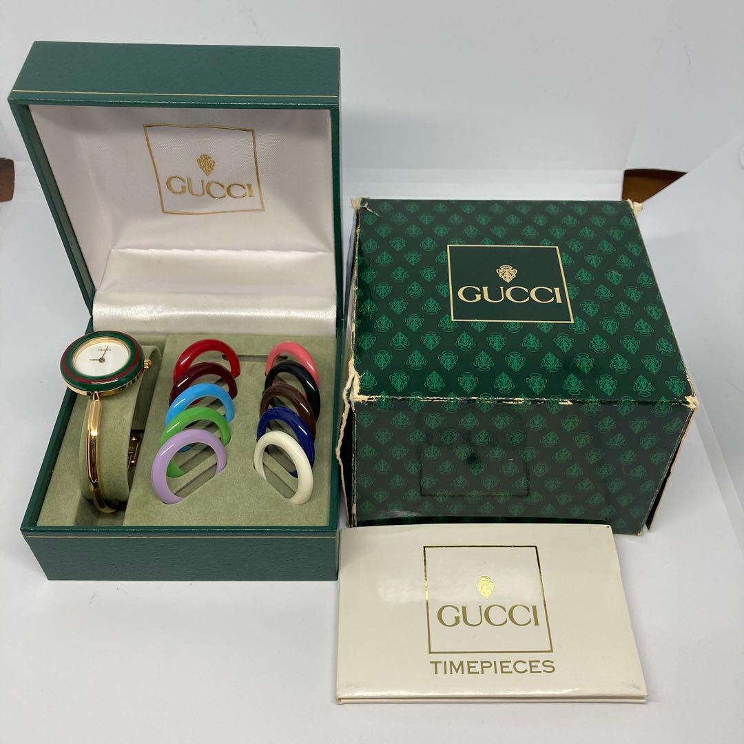 GUCCI クォーツ腕時計 カラーバンド付き ジャンク