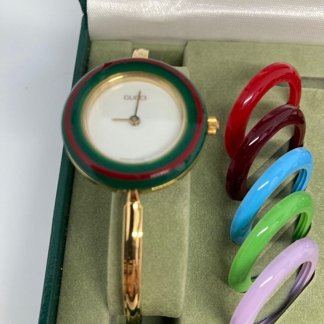 GUCCI クォーツ腕時計 カラーバンド付き ジャンク