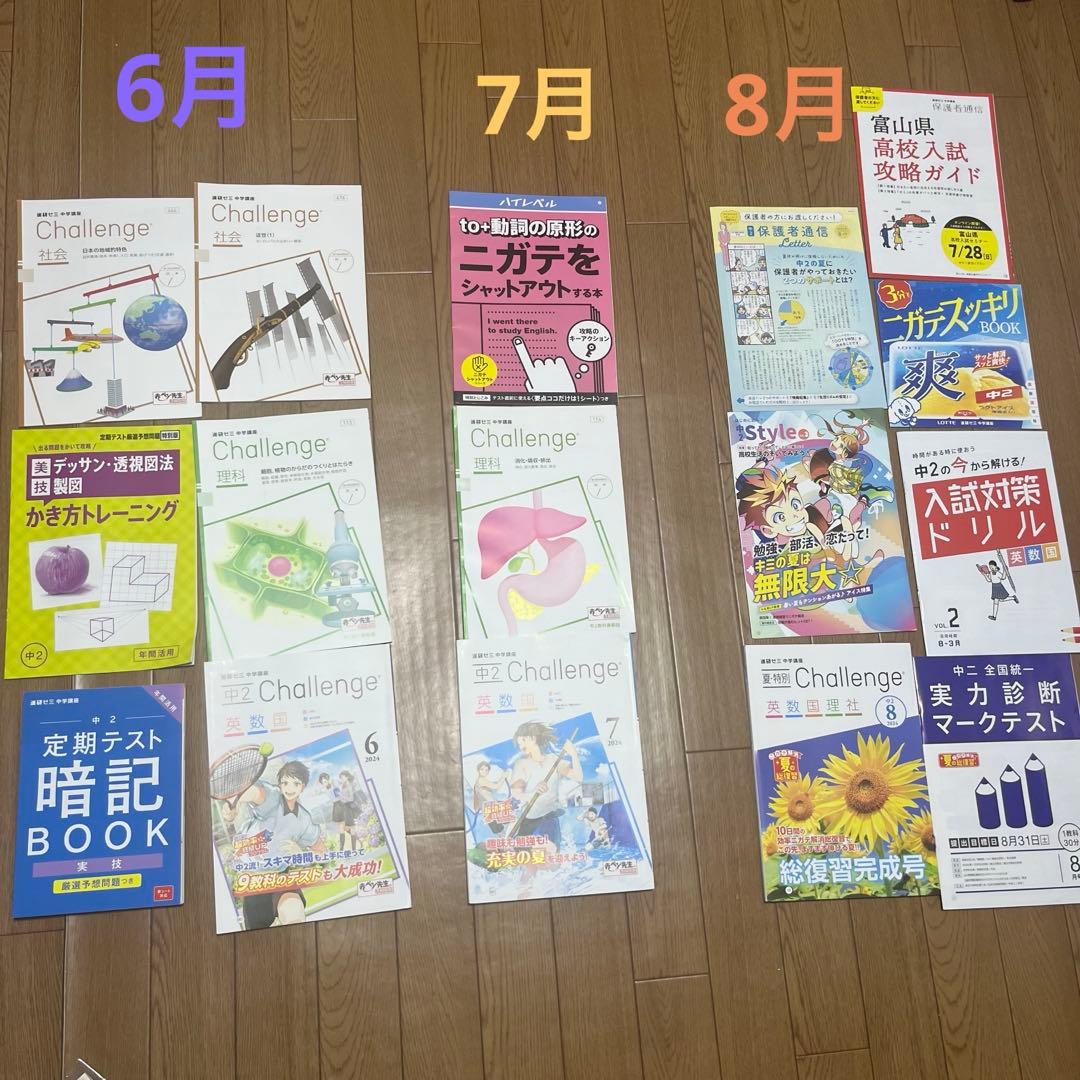 進研ゼミ中学講座2年生2024年度 【1年分全部セット！未使用多数！】