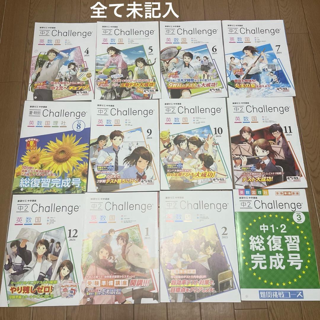 進研ゼミ中学講座2年生2024年度 【1年分全部セット！未使用多数！】
