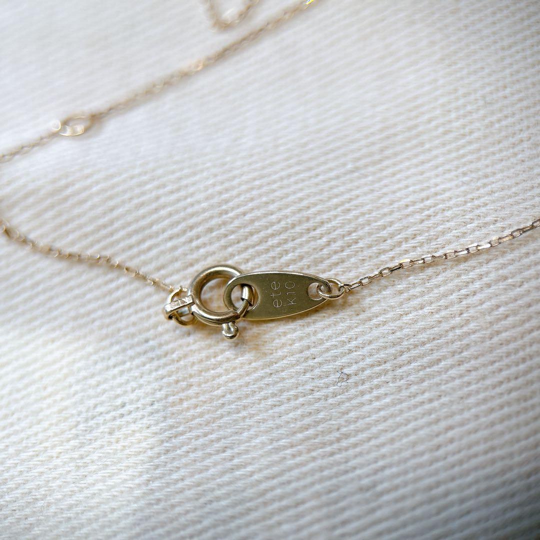 ete K10PG レイヤー ダイヤモンドネックレス 箱付き