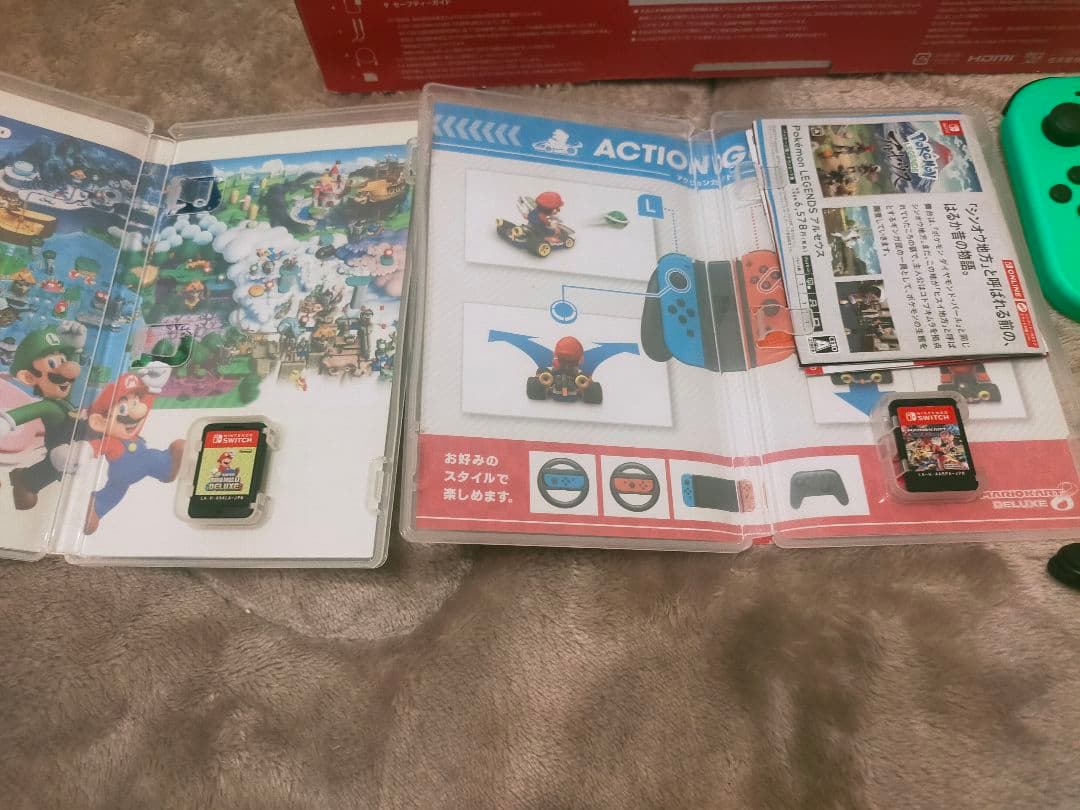 Nintendo Switch 本体ジョイコン ネオンピンク、グリーンソフト２本