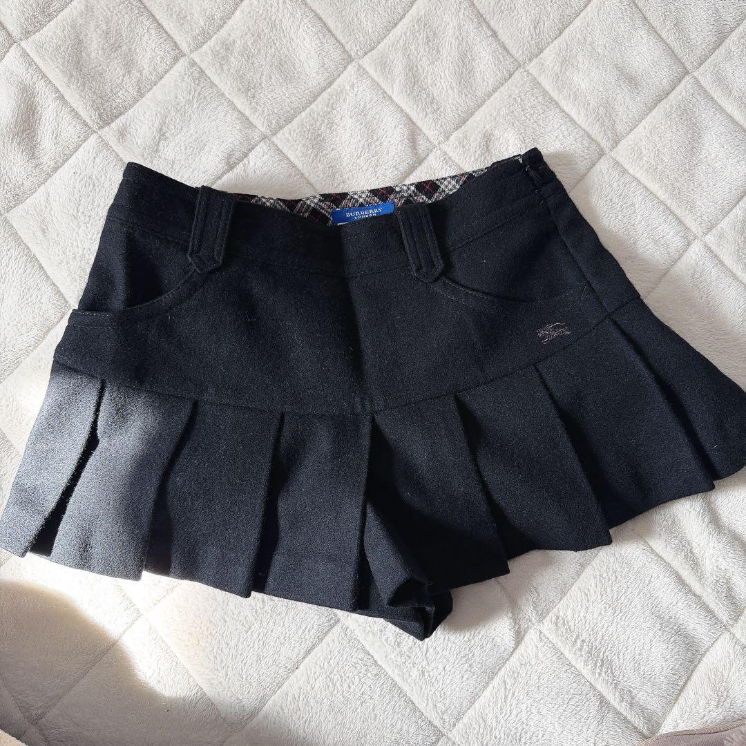 BURBERRY BLUE LABEL ブラックプリーツスカート 36