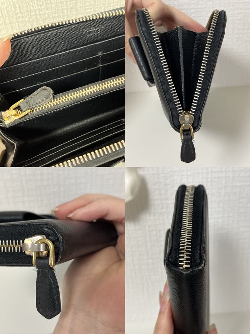 PRADA プラダ サフィアーノ リボン 長財布 ブラック 正規品