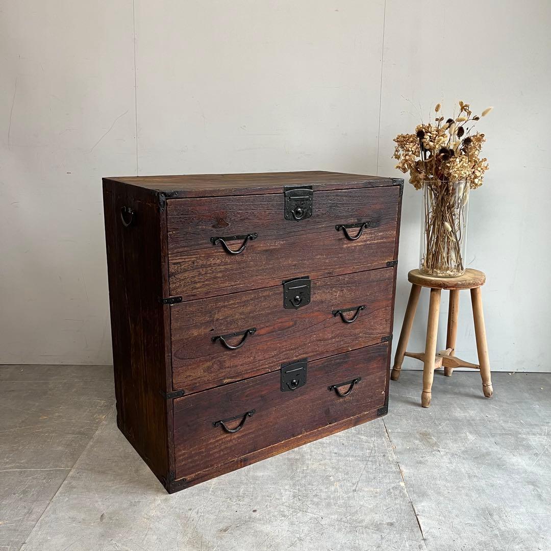 m*n様 アンティーク チェスト 箪笥 無垢材 昭和レトロ z468