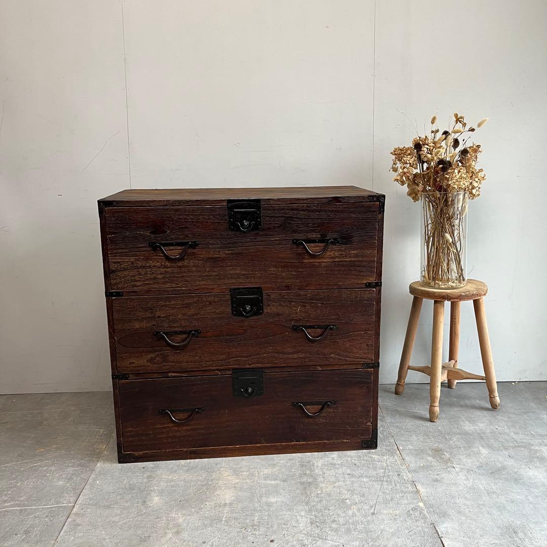 m*n様 アンティーク チェスト 箪笥 無垢材 昭和レトロ z468