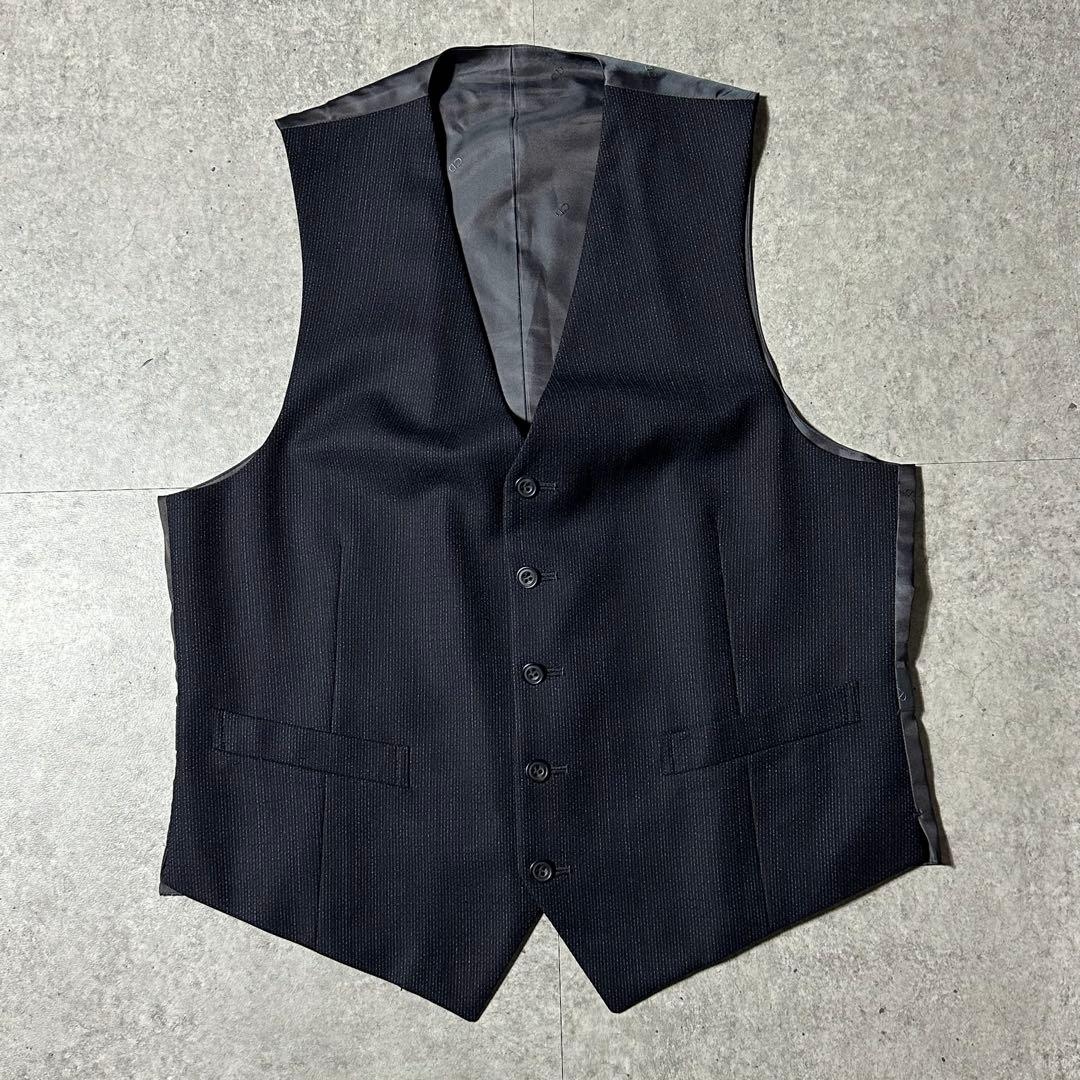 Christian Dior3ピース セットアップ ダークグレー 掠れストライプ