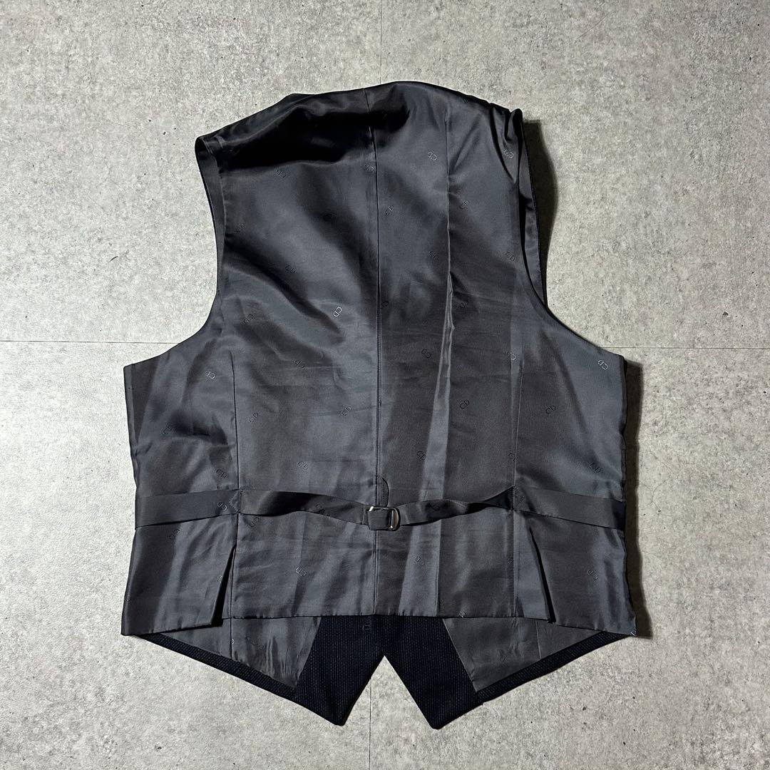 Christian Dior3ピース セットアップ ダークグレー 掠れストライプ