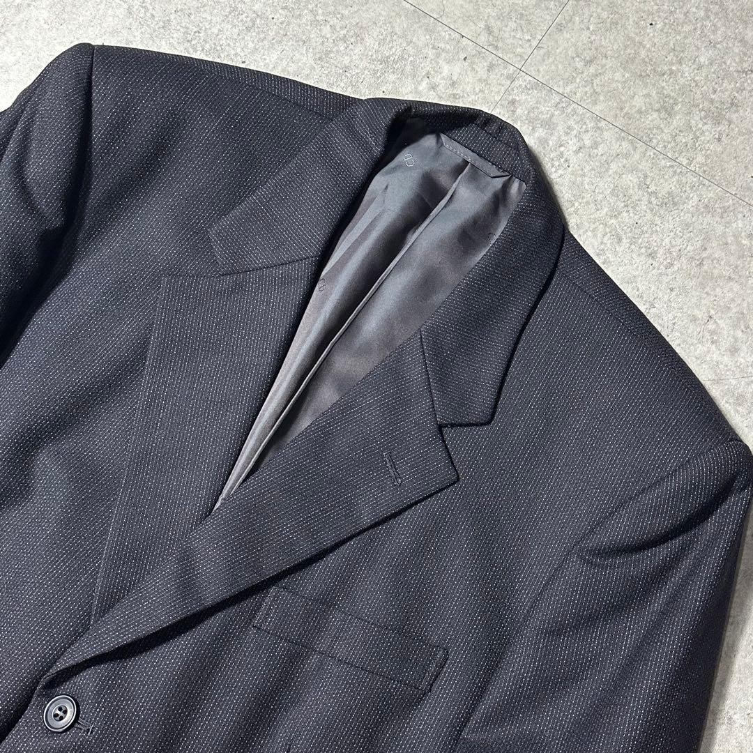 Christian Dior3ピース セットアップ ダークグレー 掠れストライプ