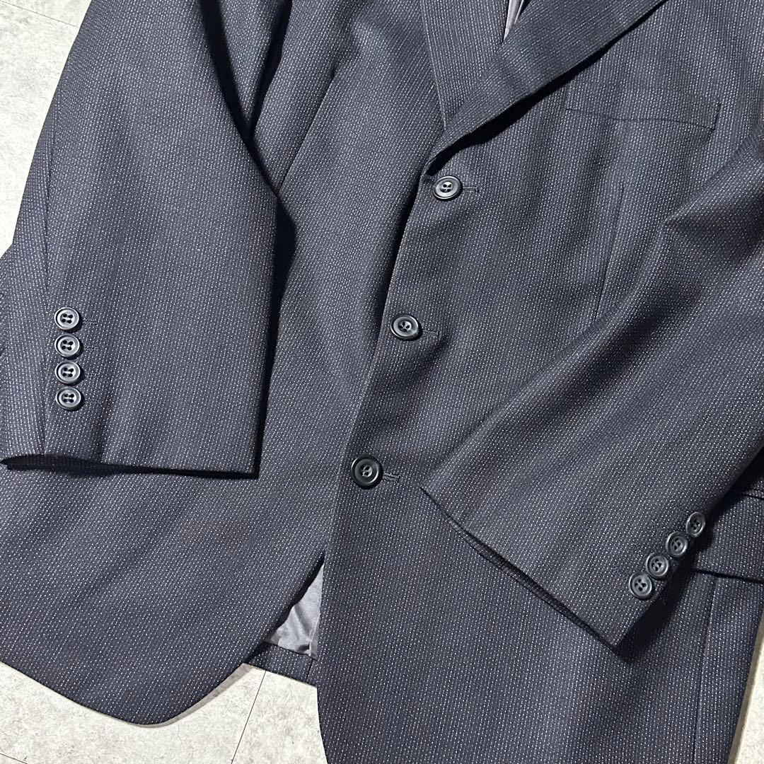 Christian Dior3ピース セットアップ ダークグレー 掠れストライプ