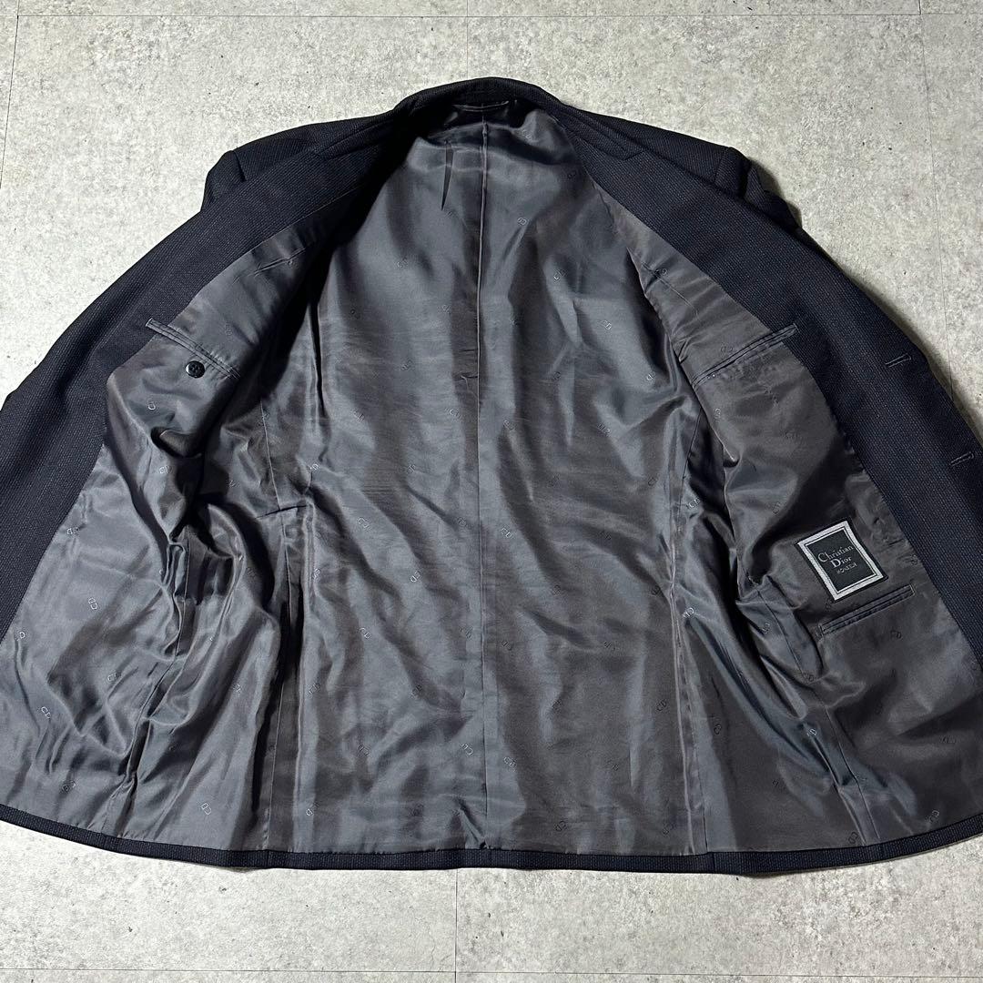 Christian Dior3ピース セットアップ ダークグレー 掠れストライプ