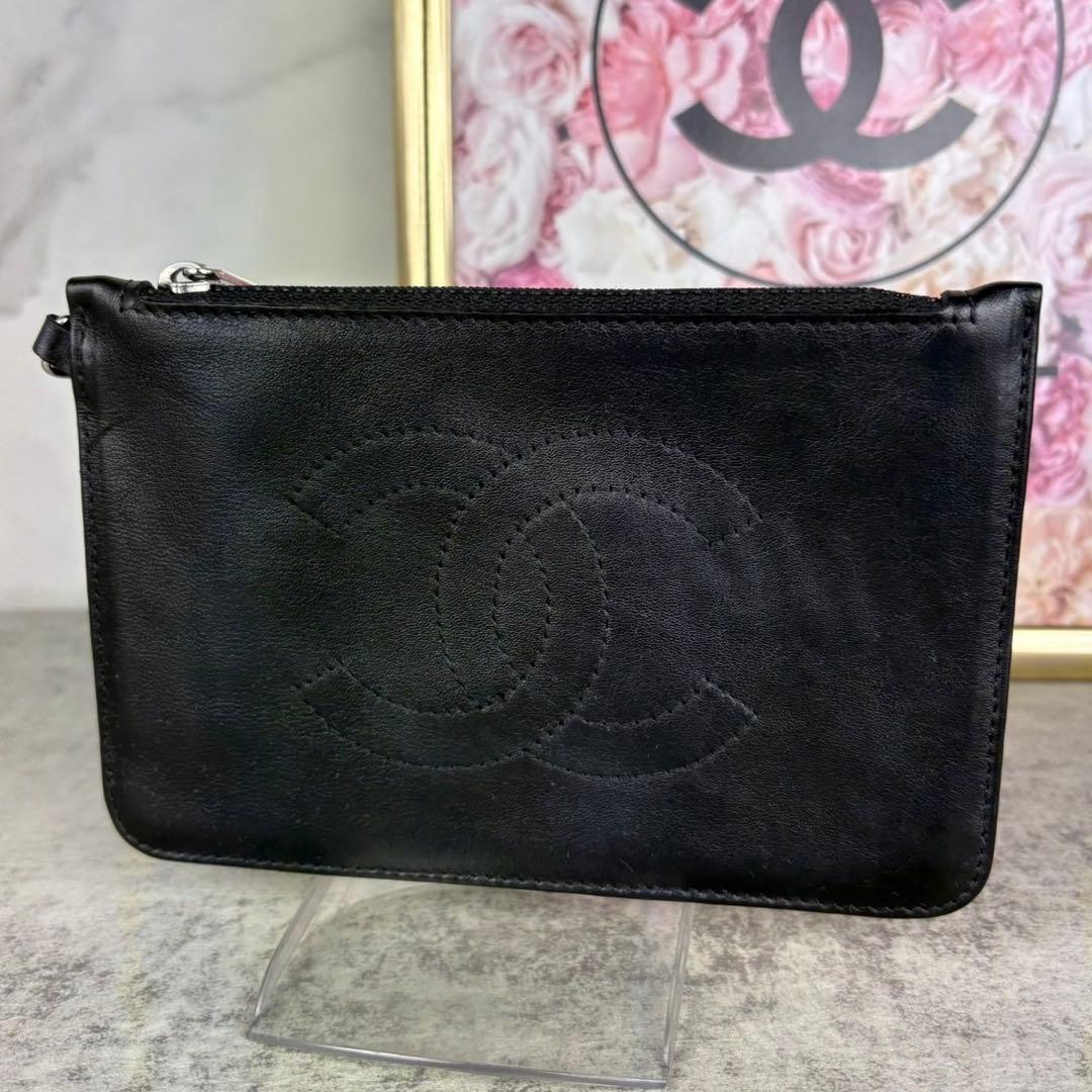 CHANEL シャネル　ポーチ　ラムスキン　カードケース　ケース　財布