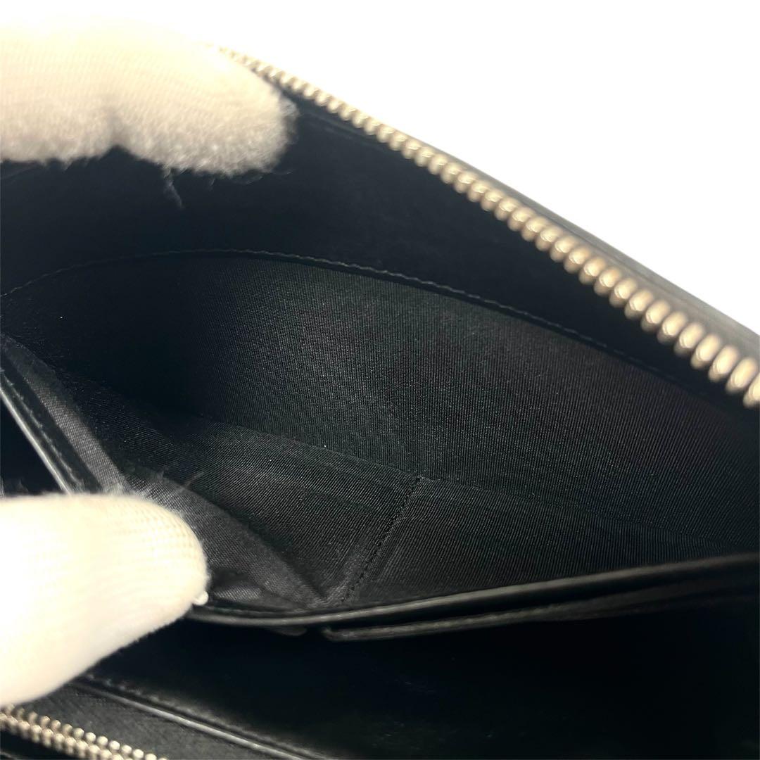 ジミーチュウ　長財布　スター　エンボス　オールブラック　ラウンドファスナー　極美