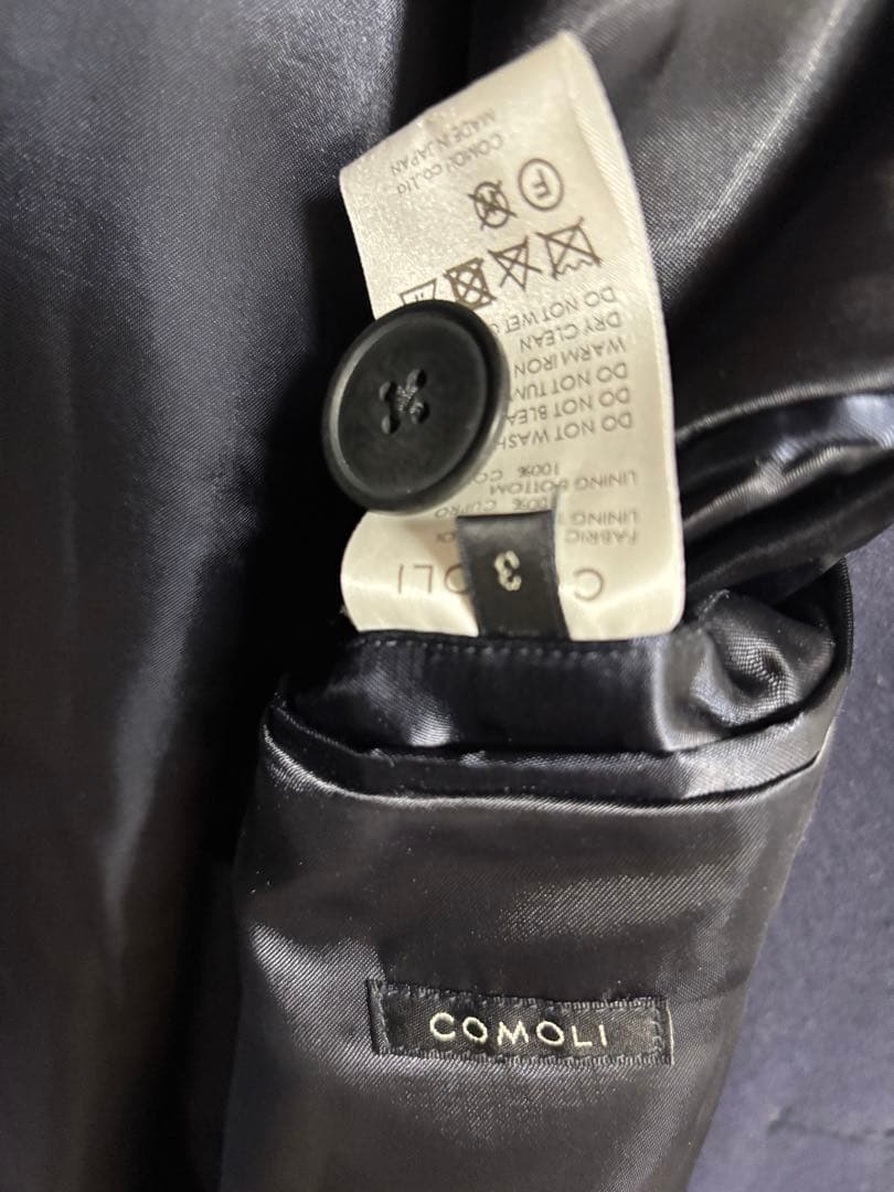 22AW COMOLI ミリタリーウールコート ネイビー サイズ3 美品
