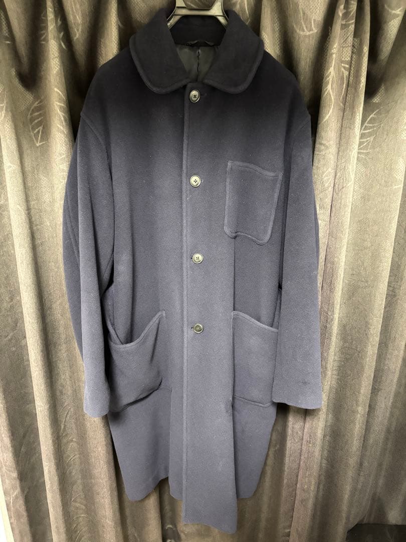 22AW COMOLI ミリタリーウールコート ネイビー サイズ3 美品