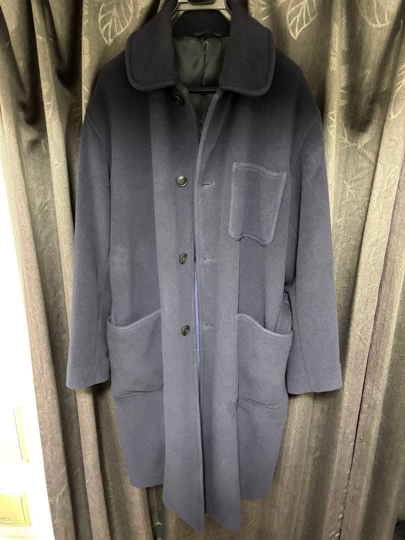 22AW COMOLI ミリタリーウールコート ネイビー サイズ3 美品