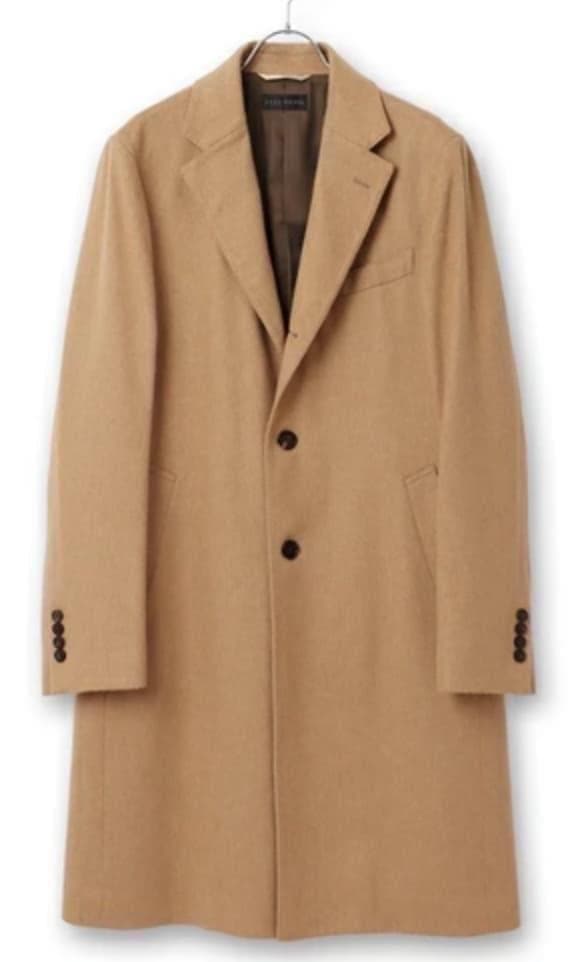 ヒルトン 洋服の青山 キャメル素材 チェスターコート サイズS 新品 ベージュ