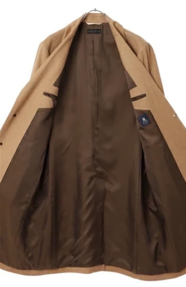 ヒルトン 洋服の青山 キャメル素材 チェスターコート サイズS 新品 ベージュ