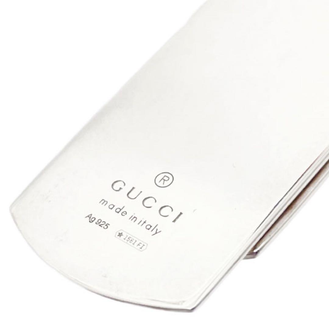 美品 グッチ マネークリップ 財布 札入925 シルバー 16034