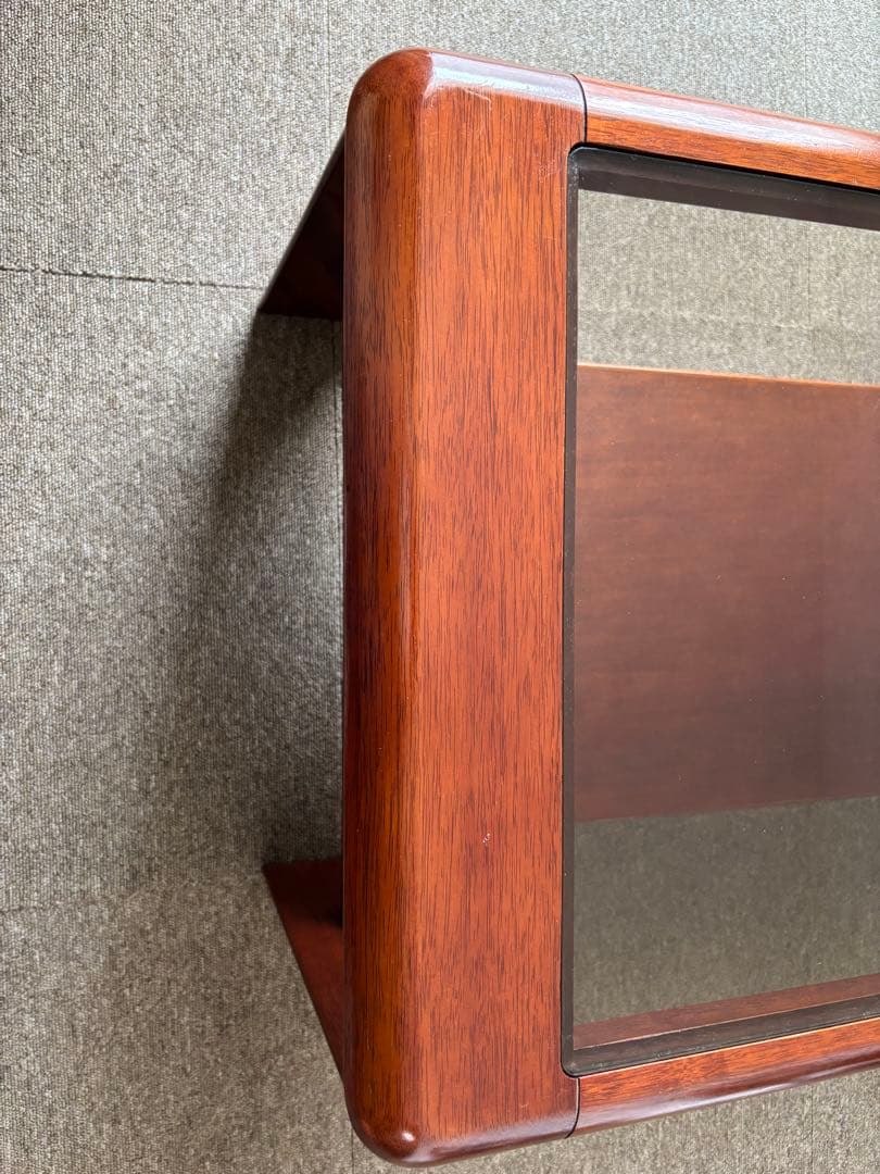 maruni マルニ木工　レトロ ガラス天板　ローテーブル