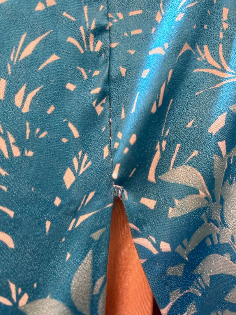 花柄振袖 青系 青いグラデーション袴