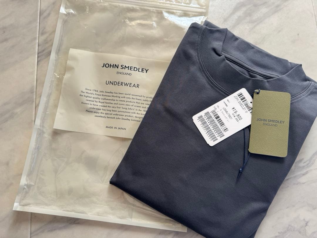 【新品未使用】JOHN SMEDLEYスビンコットンモックネック長袖Ｔシャツ