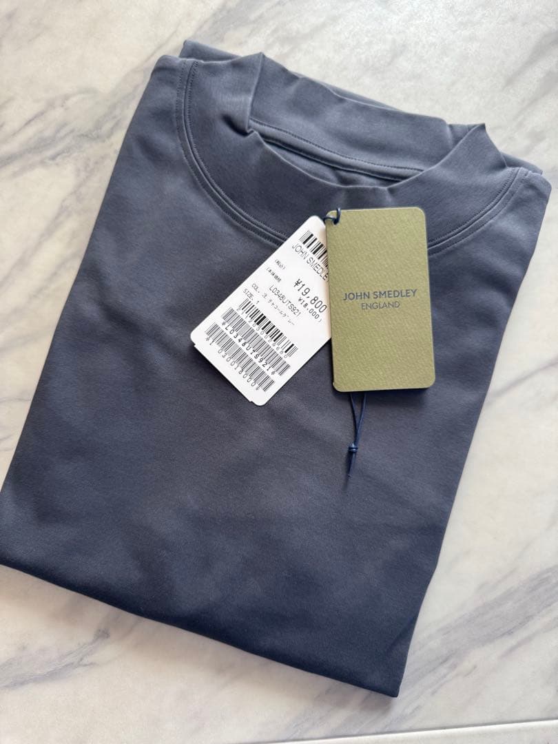 【新品未使用】JOHN SMEDLEYスビンコットンモックネック長袖Ｔシャツ
