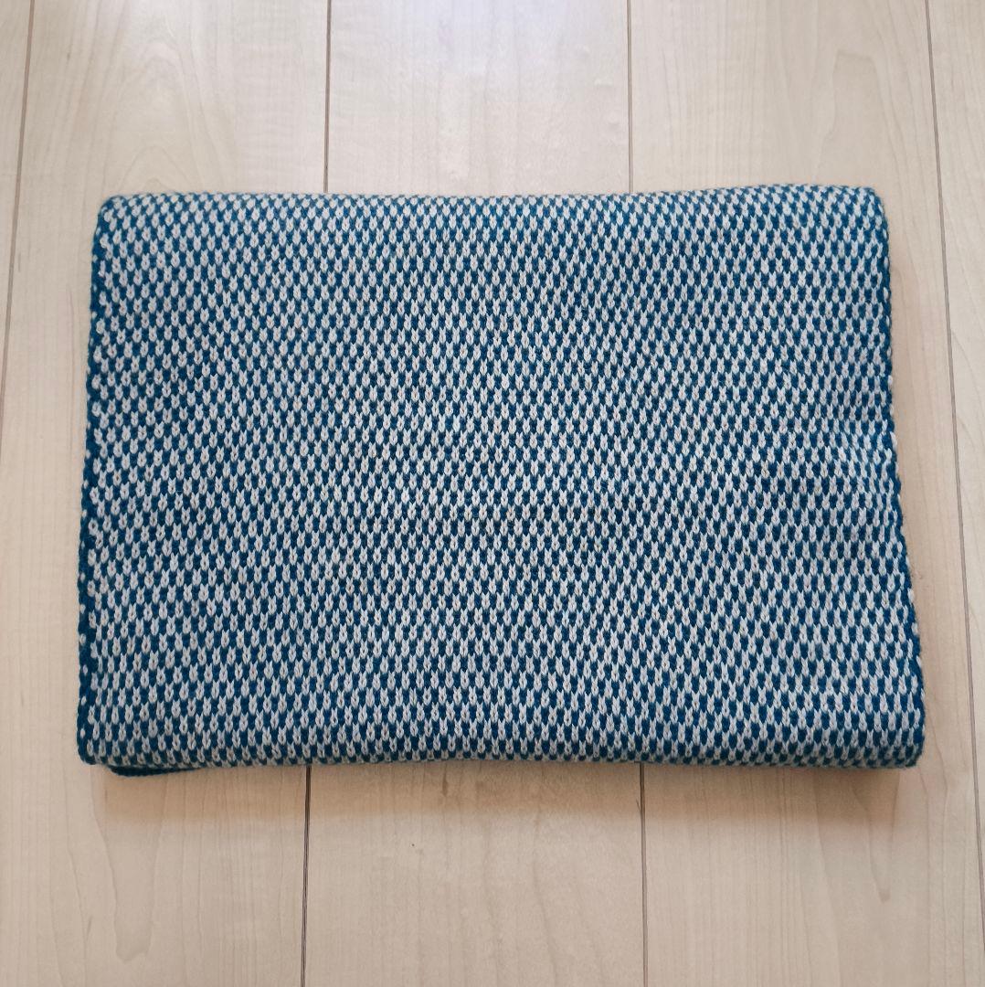 YOURWEAR ユアウェア ウール ジャカード ストール ターコイズブルー