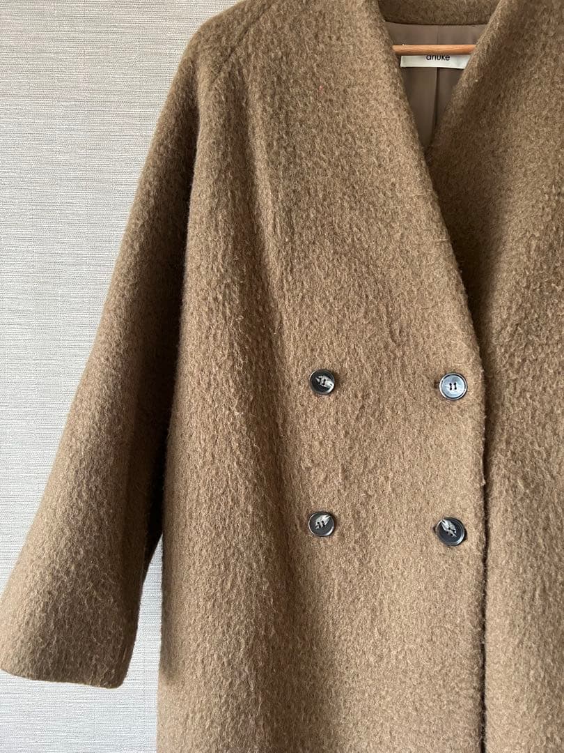 anuke Collarless Shaggy Coat 36インチ