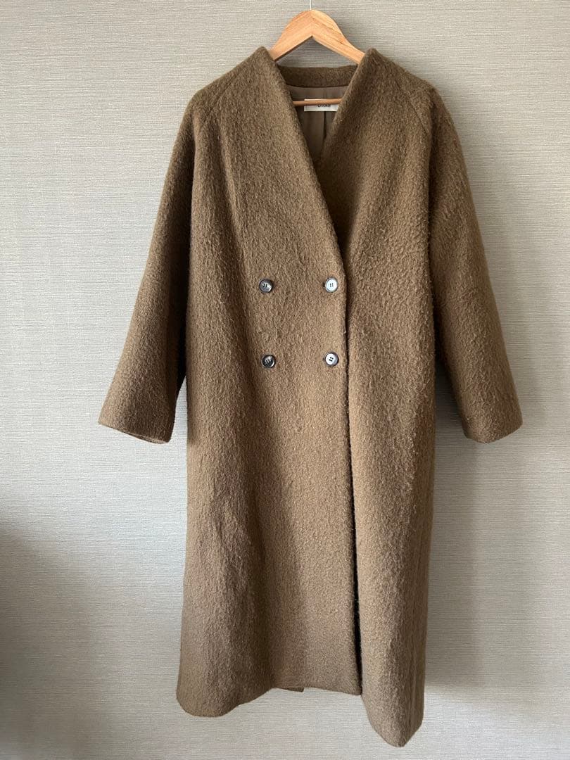 anuke Collarless Shaggy Coat 36インチ