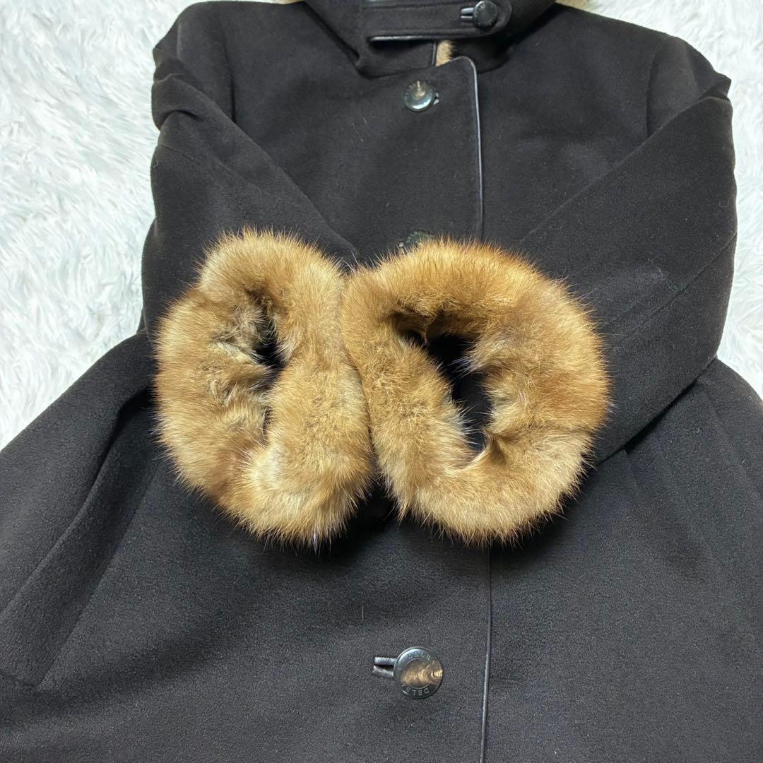 DELBA PIACENZA ロングコート　ファーコート　カシミア　ブラック