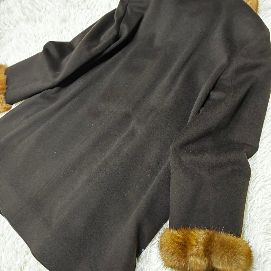 DELBA PIACENZA ロングコート　ファーコート　カシミア　ブラック